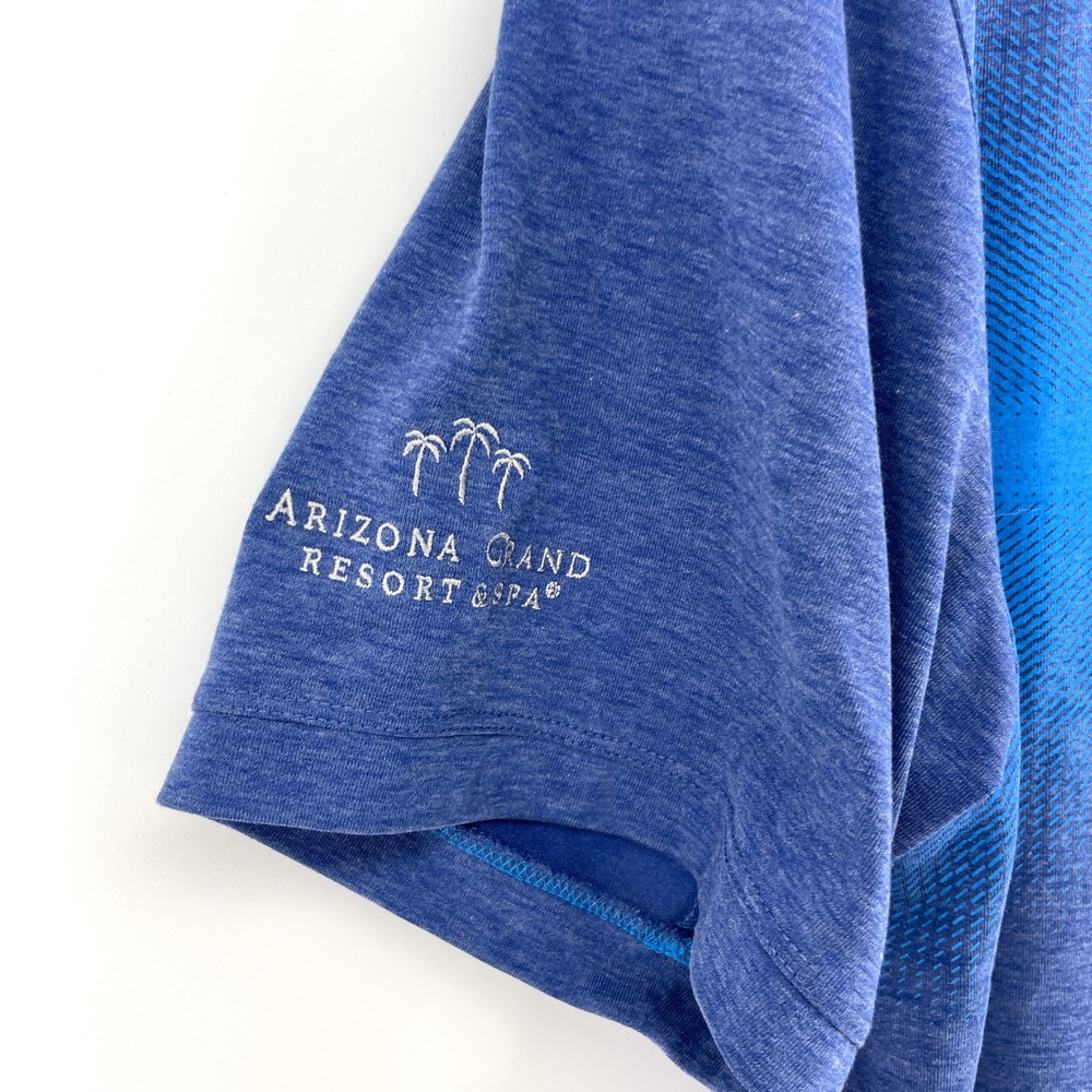 Nike‎ Golf UV Performance Polo Shirt Mens Large Blue Arizona Grand Resort Logo - Picture 3 of 9
